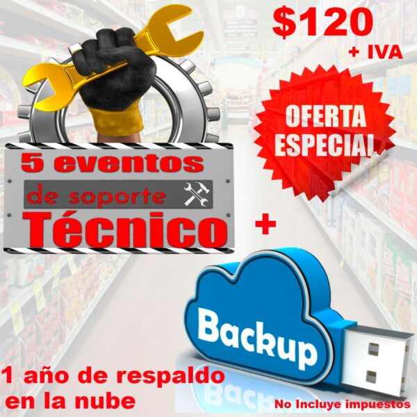 Eventos de soporte tecnico + respaldo en la nube